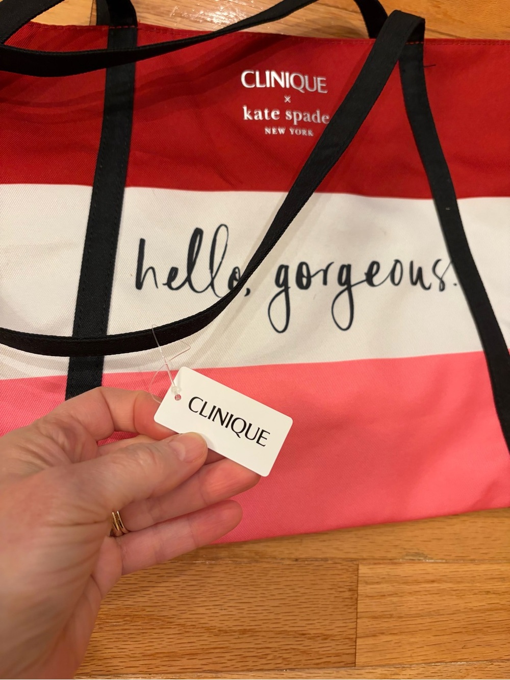 NWT Clinique + Kade Spade Limited Edition “Hello Gorgeous” Colorblock Tote Bag